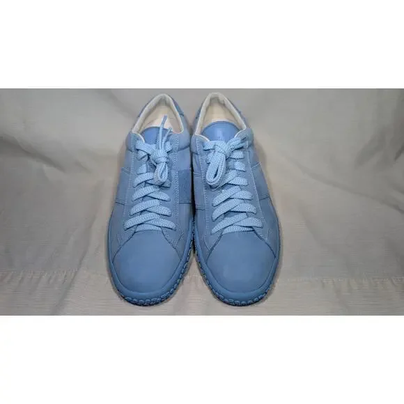 Oxs Italy Womens Woobie Blue Suede Leather Lace Up Sneaker Sz 8 Travel Preppy